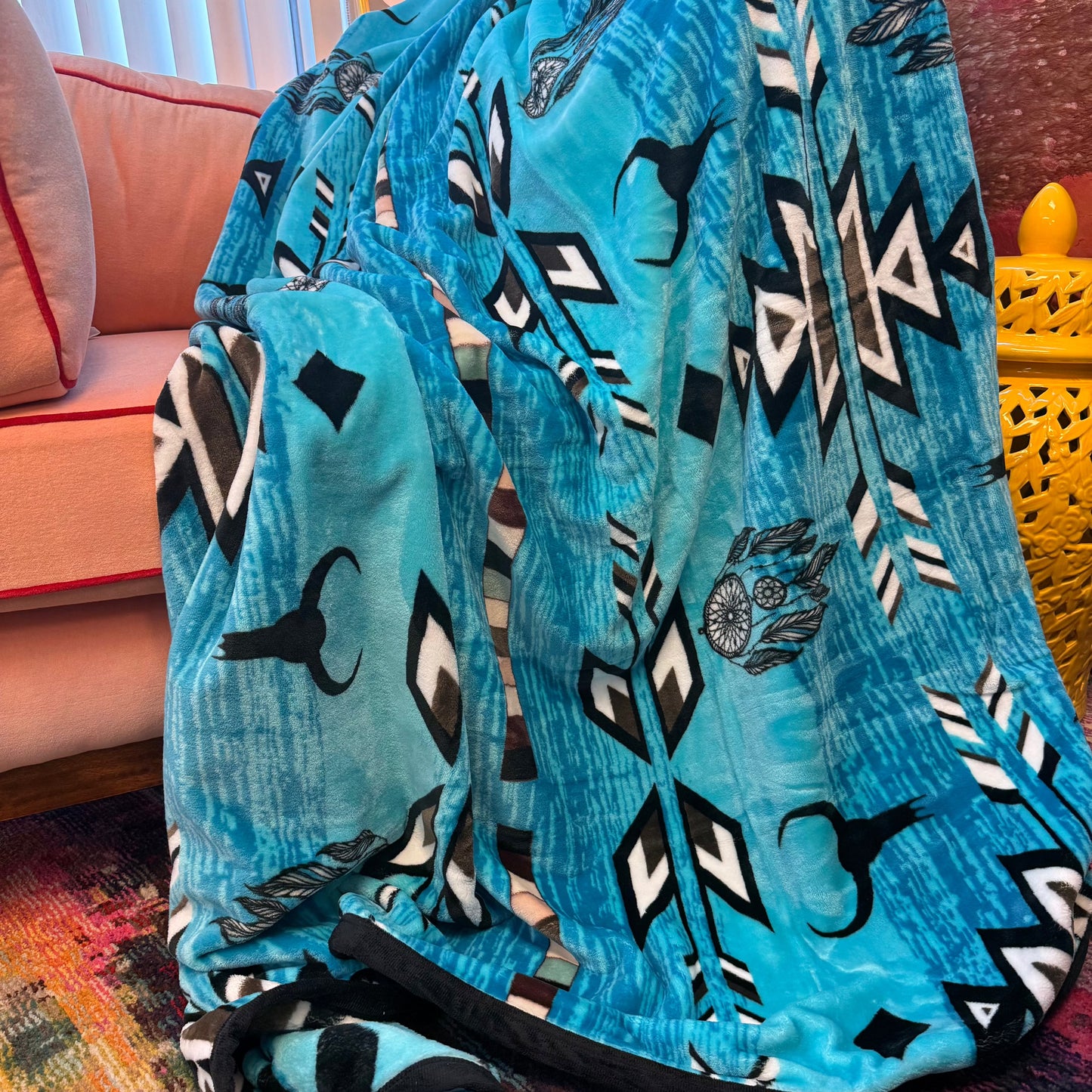 Blue Lite Brite Oversized Throw Blanket