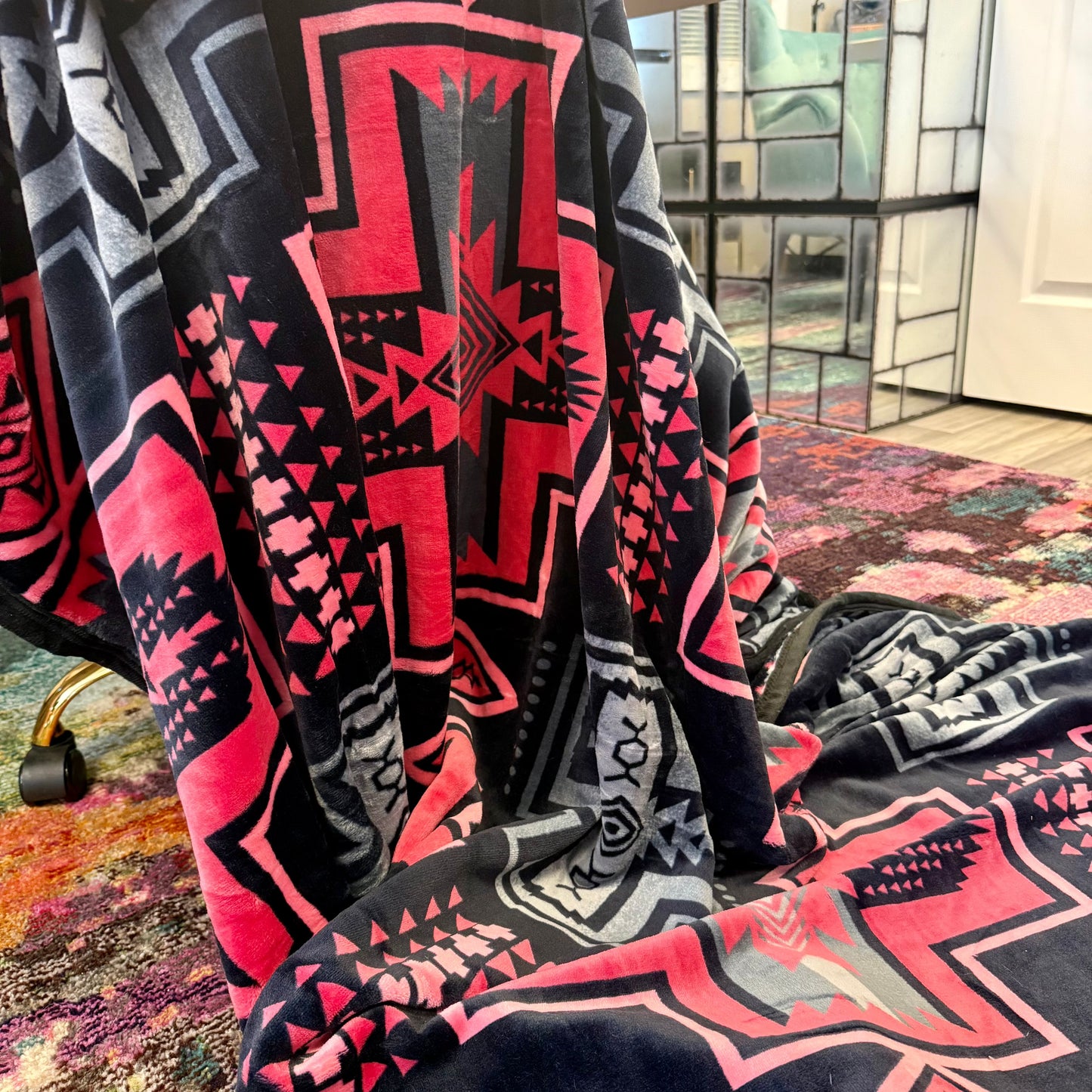 Luna Pink Oversized Throw Blanket