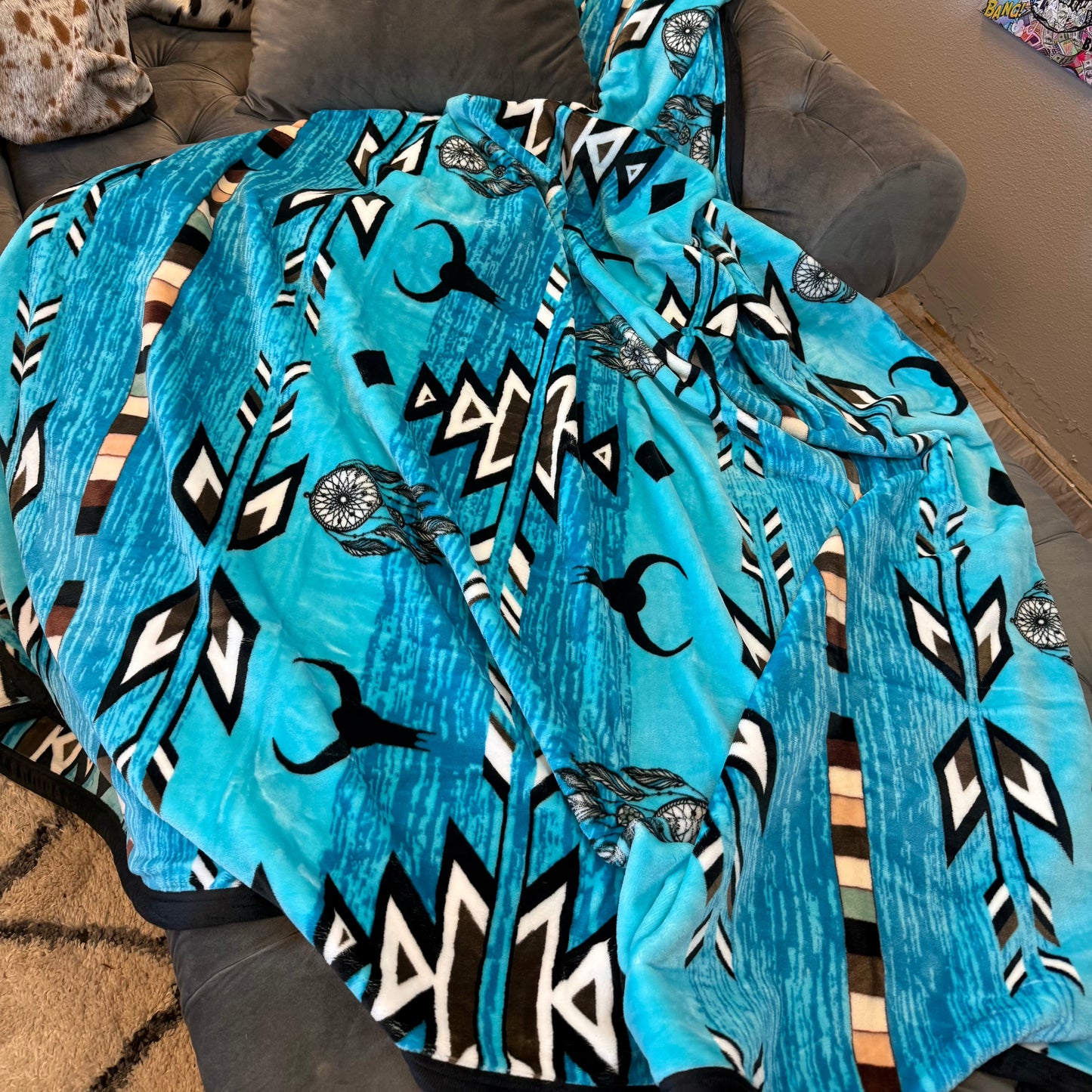 Blue Lite Brite Oversized Throw Blanket