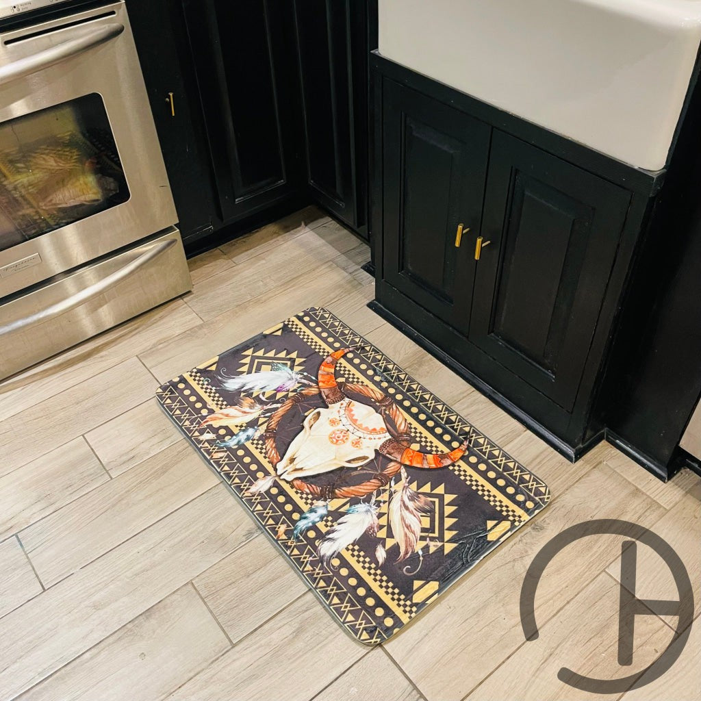 Boho Skull Floor Mat