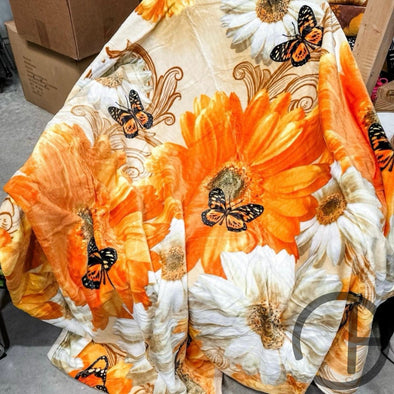 Golden Butterfly Oversized Throw Blanket