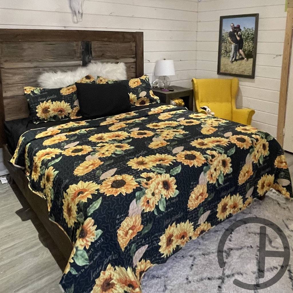 Sunflower Quilt 3 Piece Bed Set