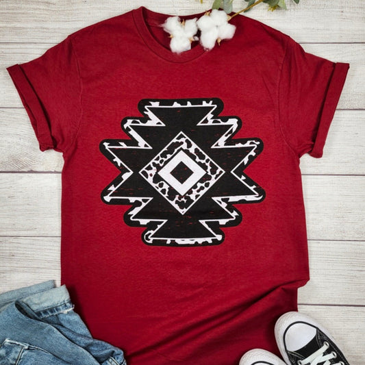 Red Cow Aztec Unisex Tee