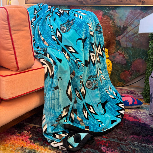 Blue Lite Brite Oversized Throw Blanket