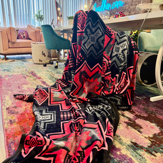 Luna Pink Oversized Throw Blanket