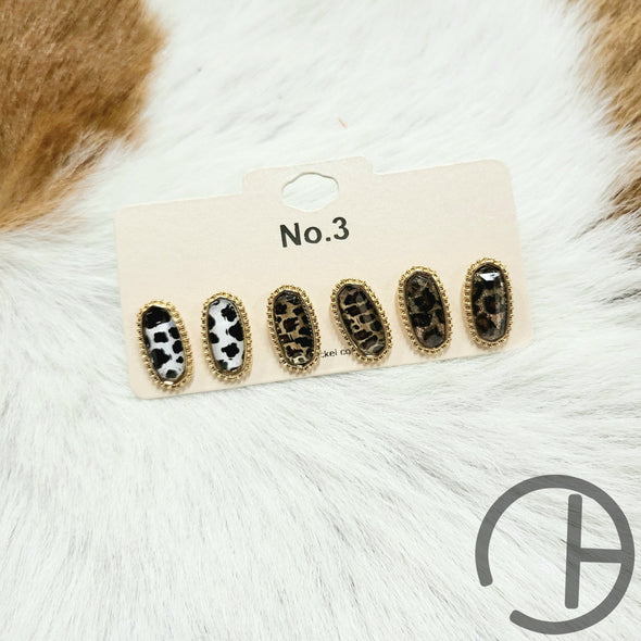Animal Print 3 Pack Earrings