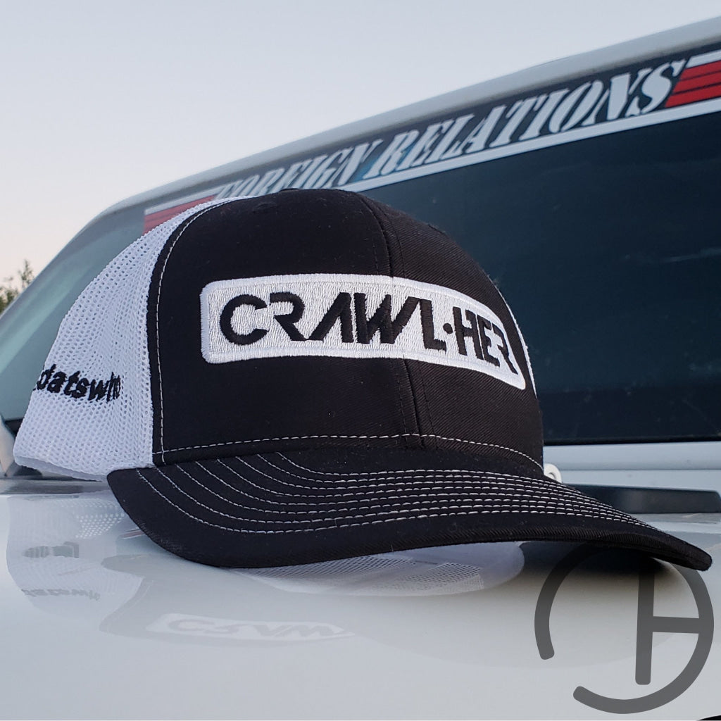 Black & White Crawlher Snap Back Hat Hat