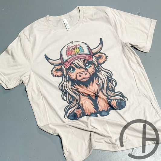 Boujee Mama Highland Cow Unisex Tee Shirt