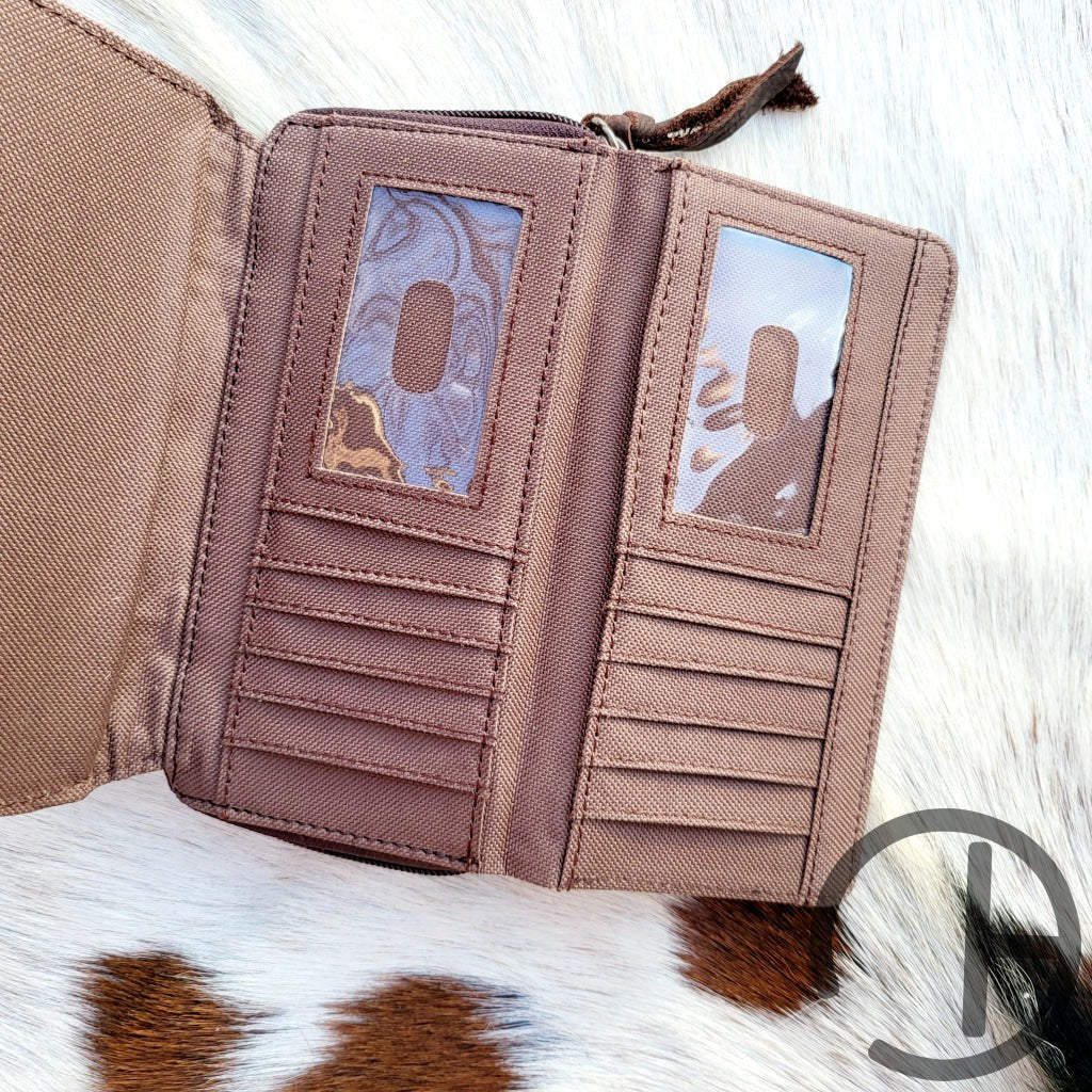 Brown Cowhide Wallet Crossbody