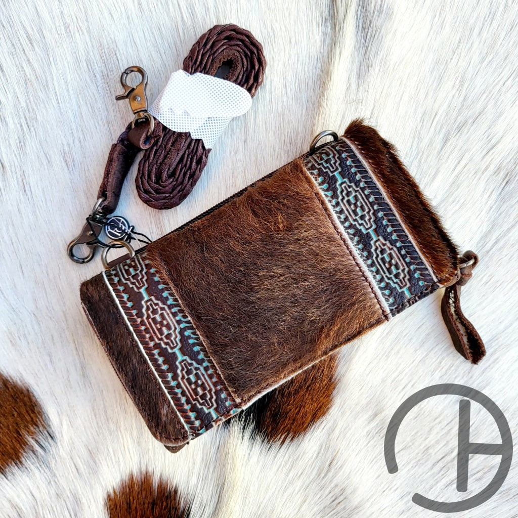 Brown Cowhide Wallet Crossbody