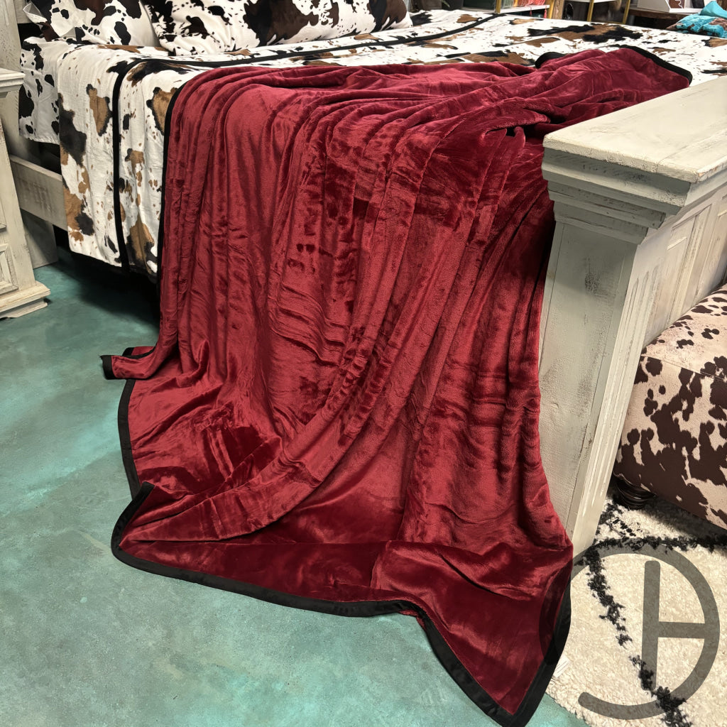 Burgundy Oversized Throw Blanket