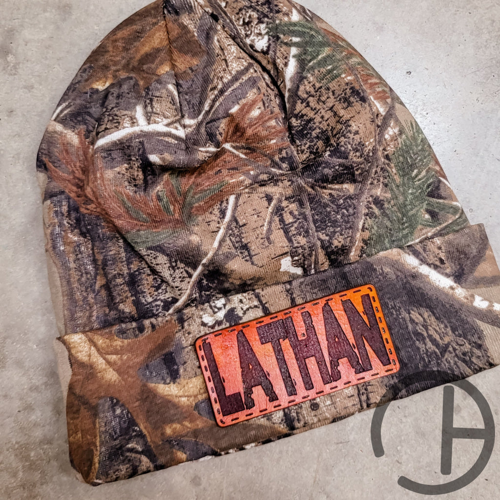 Camo Lined Name Beanie Osfm