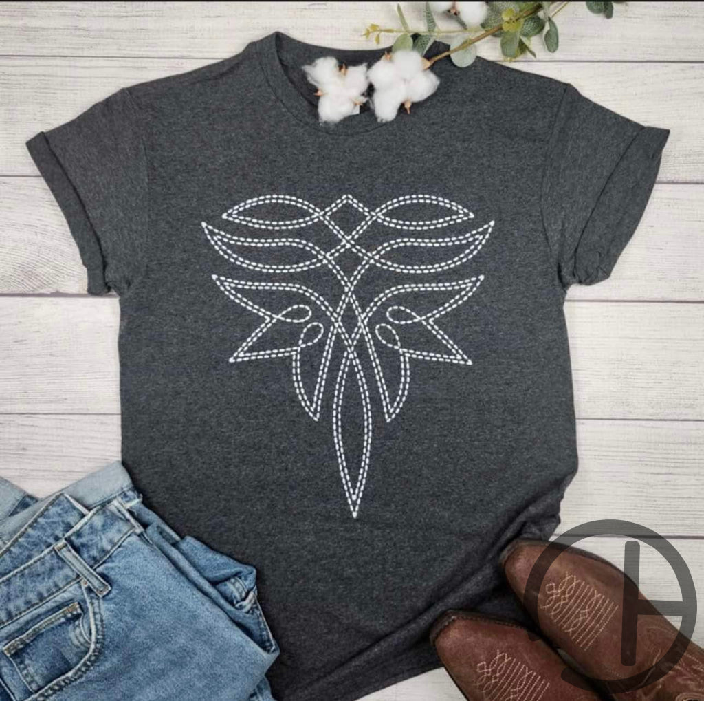 Charcoal Boot Stitch Tee