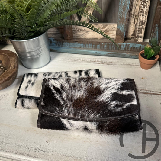 Cowhide Magnetic Flap Wallet Espresso