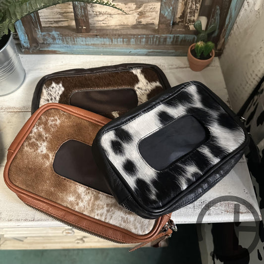 Cowhide Travel Tissue Bag