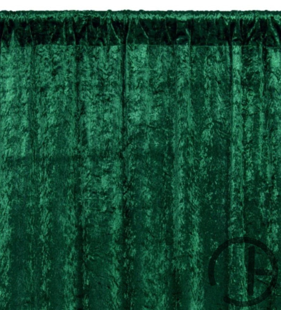 Crushed Velvet Curtains 8Ftx 52In / Forest