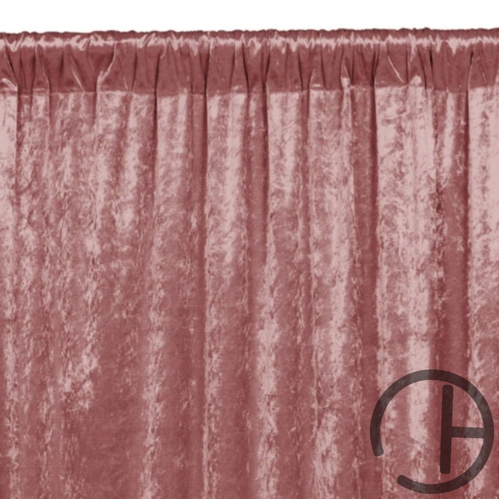 Crushed Velvet Curtains 8Ftx 52In / Mauve