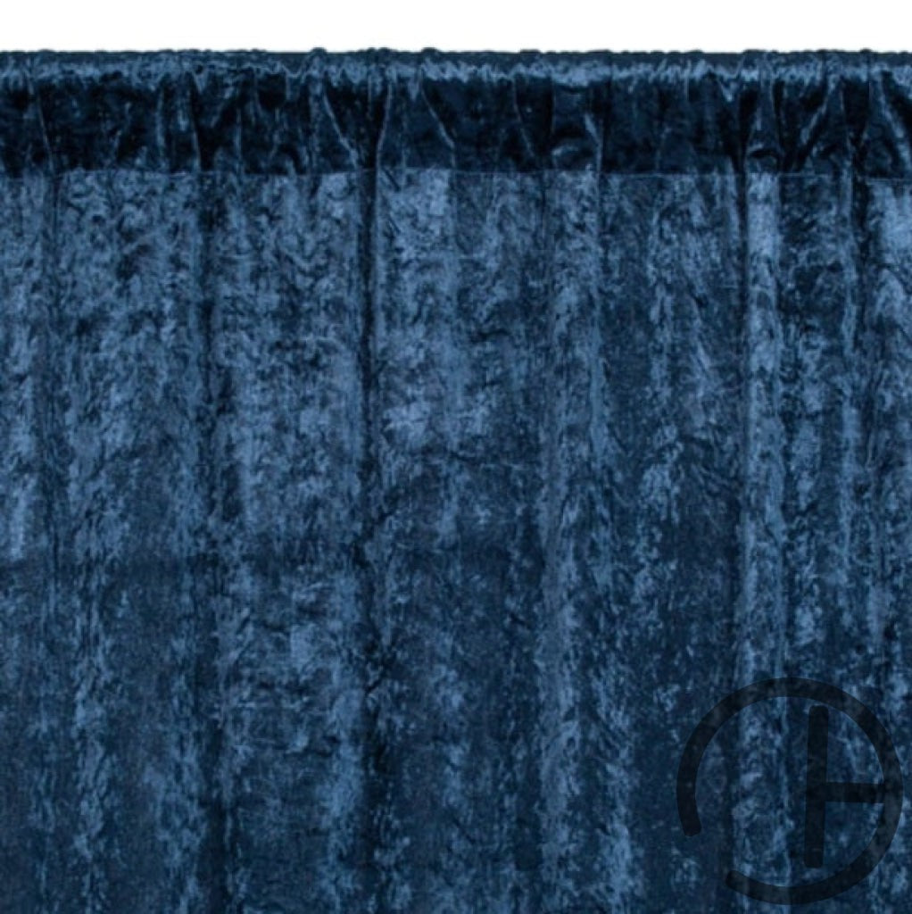 Crushed Velvet Curtains 8Ftx 52In / Navy