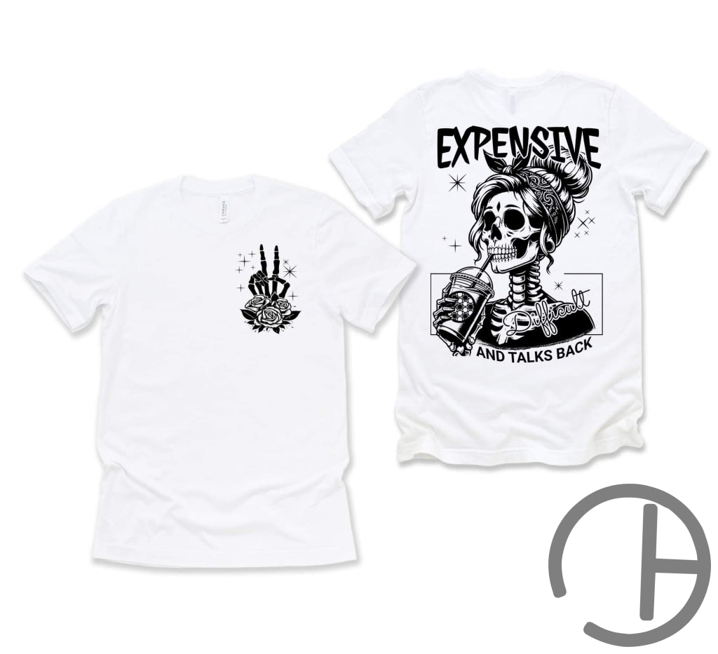 Expensive And Talks Back Black Tee Shirt