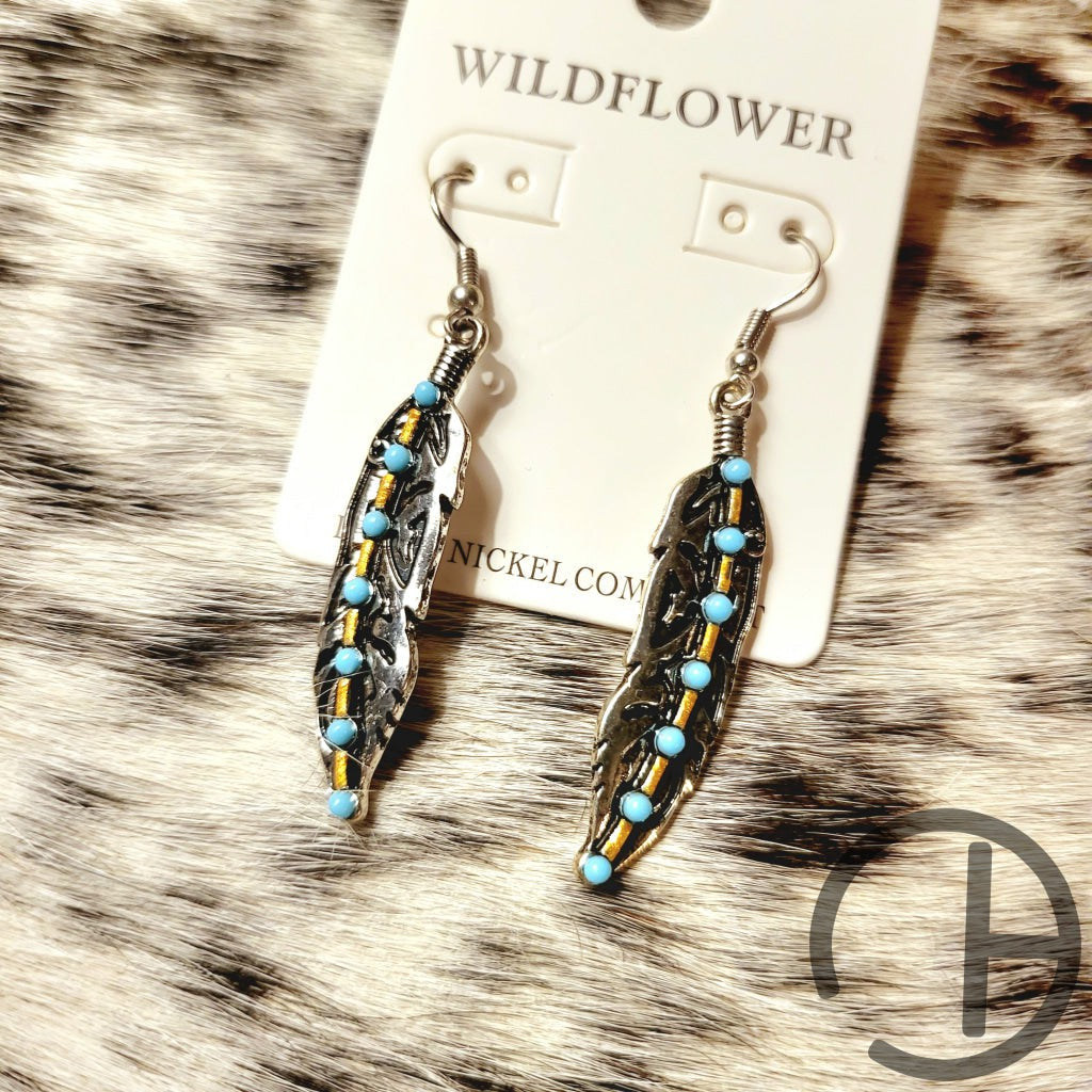 Feather Dot Earrings