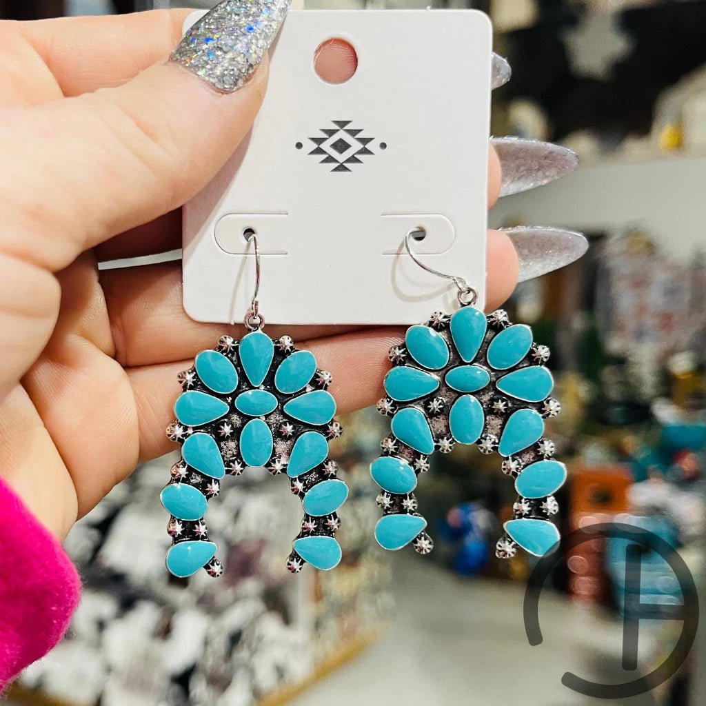 Flat Turquoise Earring