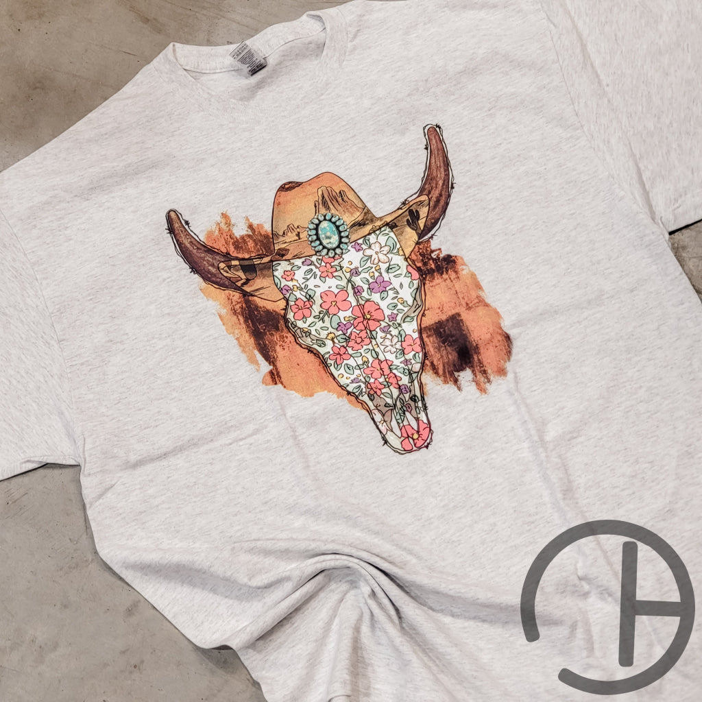 Floral Steer Tee