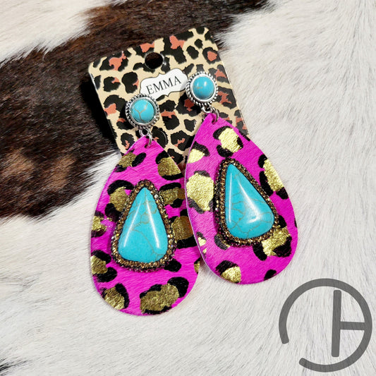 Fushia Leopard Earrings