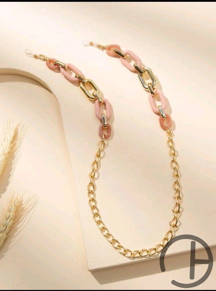 Geo Link Sunglass Chain Rose