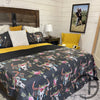Gray Steer Quilt 3 Piece Bed Set