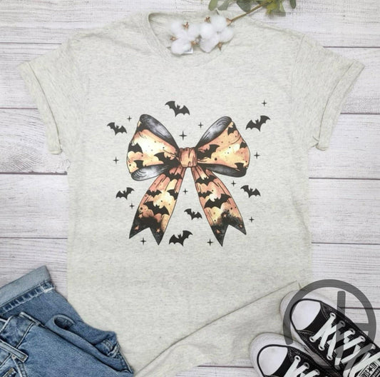 Halloween Bat Bow Tee