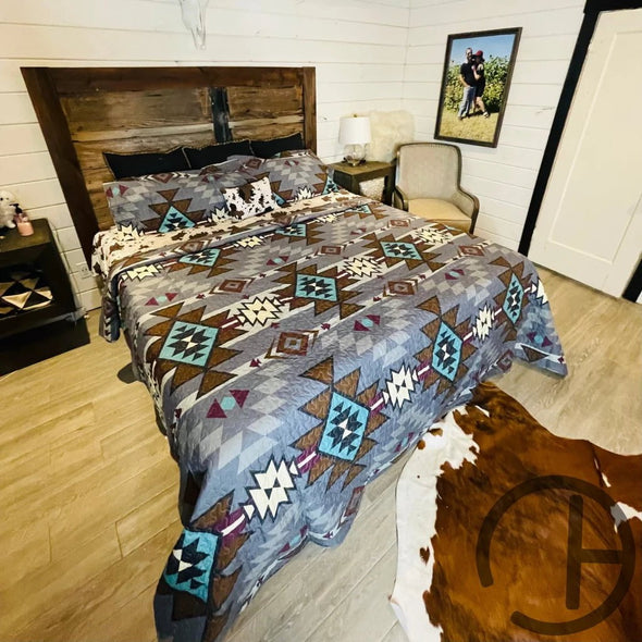 Jolene Aztec Quilt 3 Piece Bed Set