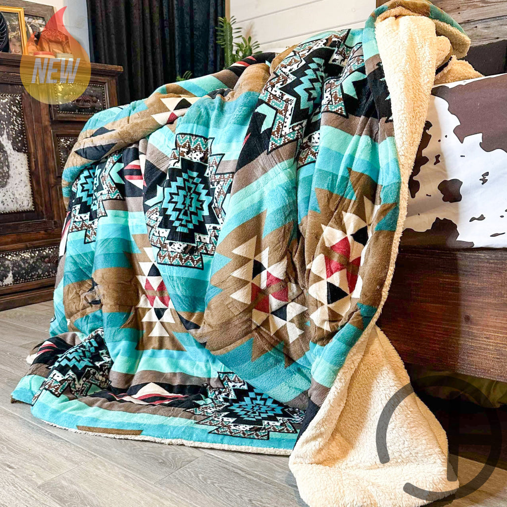 Jumbo Sherpa Louisa Blanket Throw - Soft And Cozy 88X90 Inches