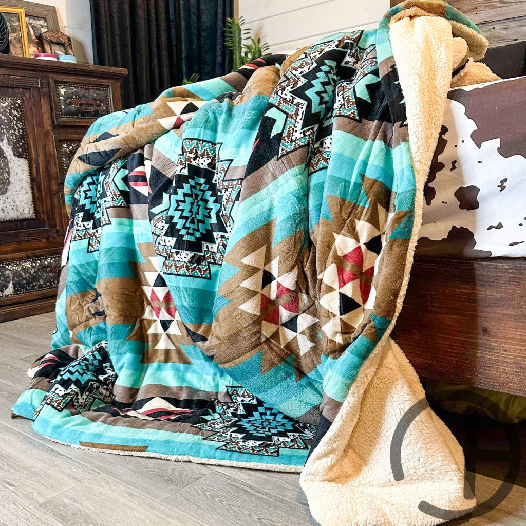 Jumbo Sherpa Louisa Blanket Throw - Soft And Cozy 88X90 Inches