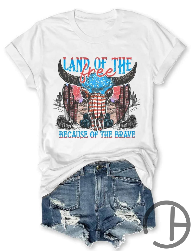 Land Of The Free Steer Tee