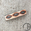 Leather Barrette Hair Clip Orange And Teal
