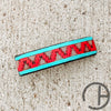 Leather Barrette Hair Clip Teal And Red