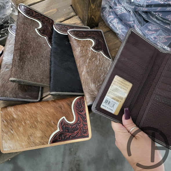 Leather Cowhide Wallet Clutch
