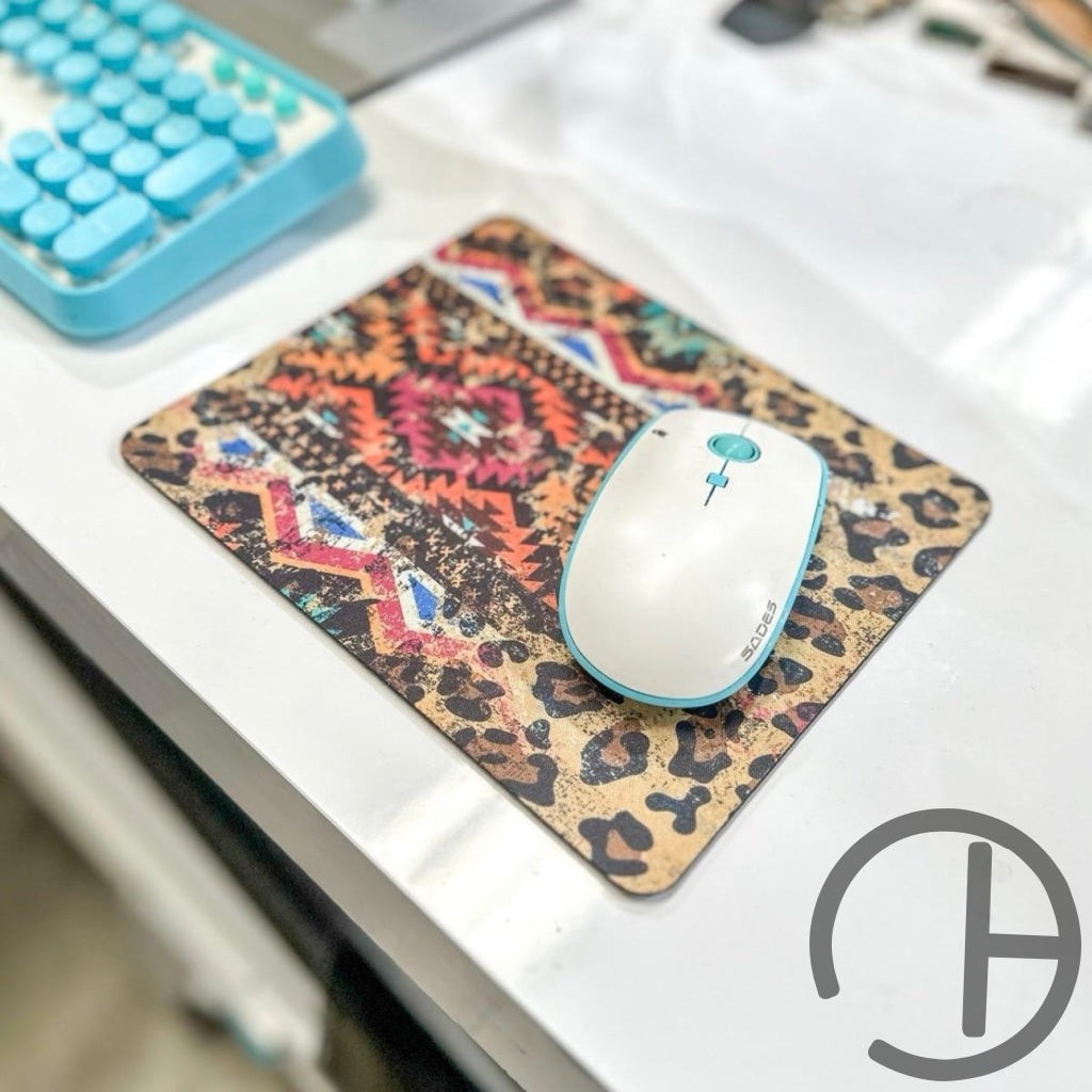 Leopard Aztec Mouse Pad