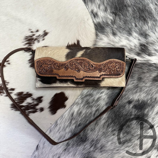 Long Tooled Cowhide Crossbody