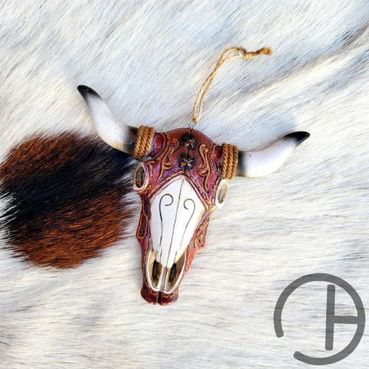 Maroon Steer Ornament Mirror Charm