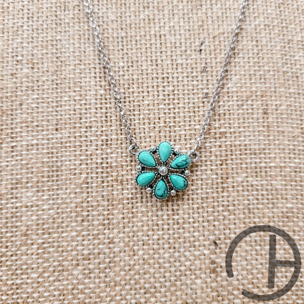 Mini Turquoise Blossom Necklace