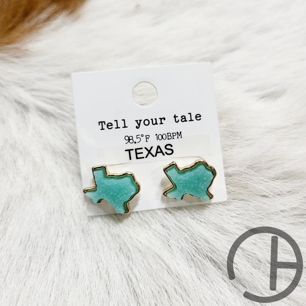 Mint Texas Stud Earrings