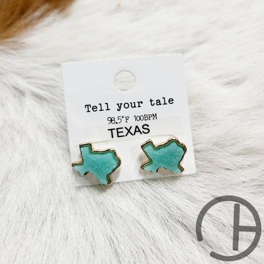 Mint Texas Stud Earrings