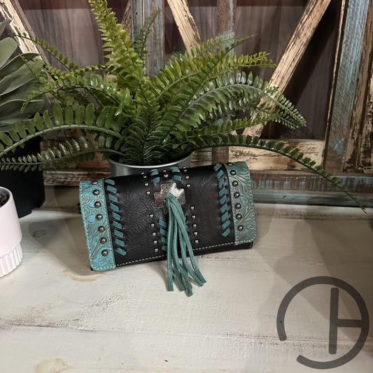 Montana Teal Fringe Wallet