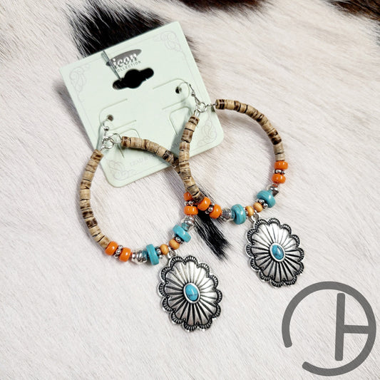 Native Concho Beaded Earrings