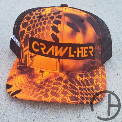 Neon Orange Crawlher Snap Back Hat Hat