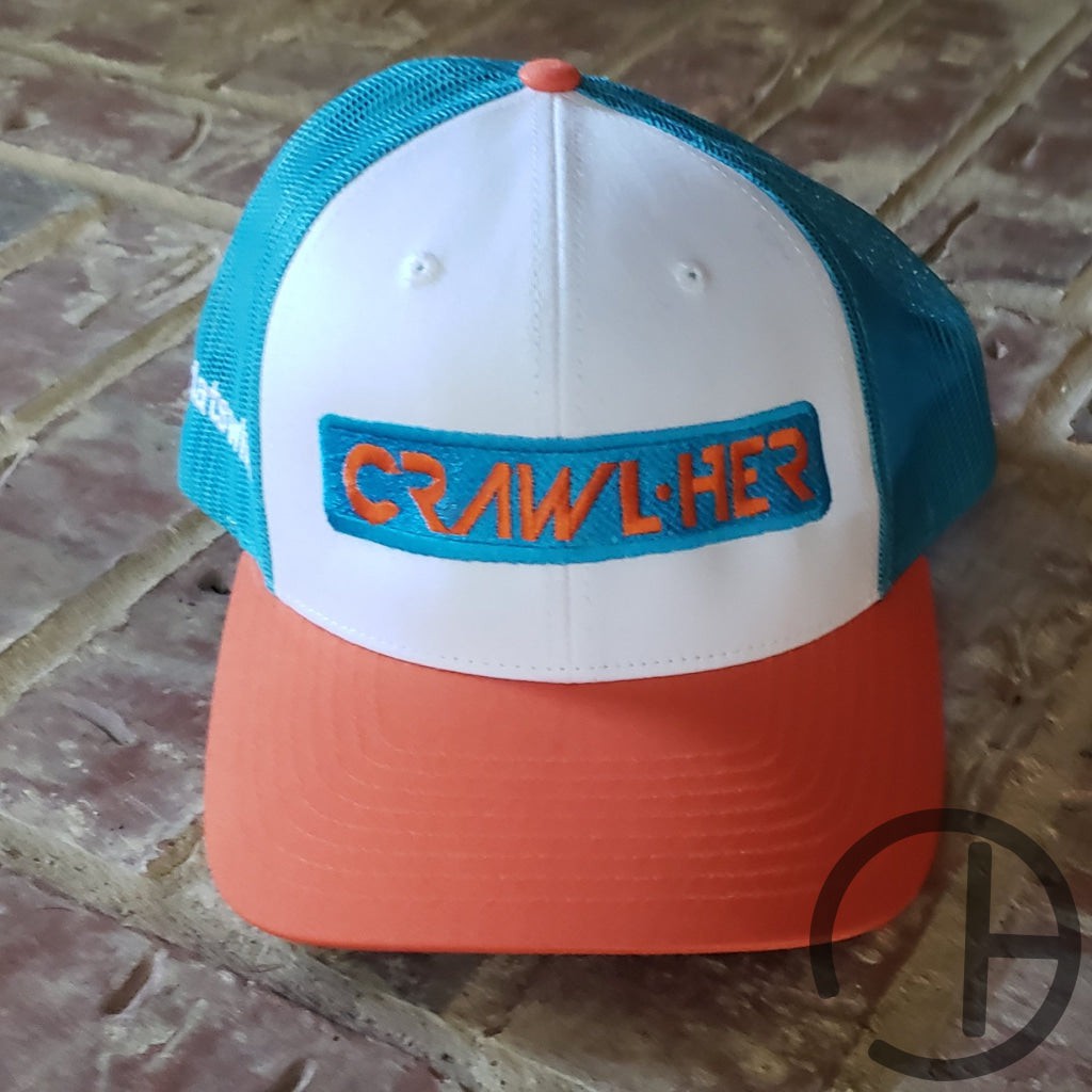 Orange & Teal Crawlher Snap Back Hat Hat