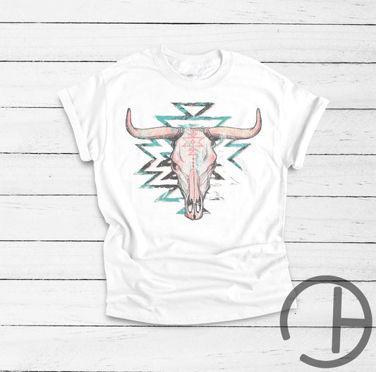 Pastel Aztec Steer Tee