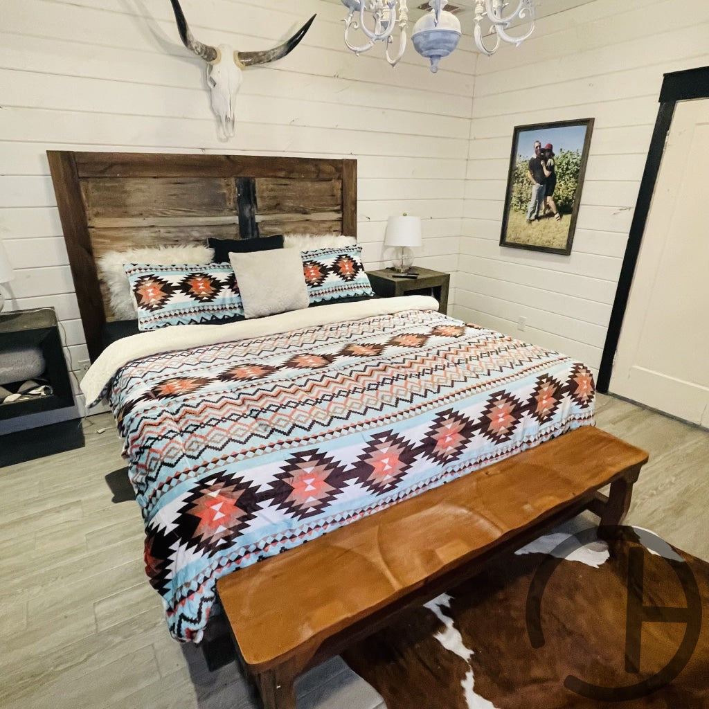 Patsy Sherpa Aztec Print 3 Piece Bed Set