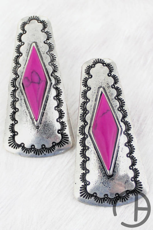 Pink And Silvertone Havilah Earrings